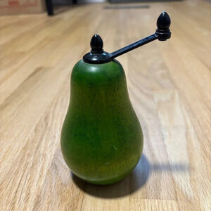 Vintage Wooden Pear Pepper  Grinder